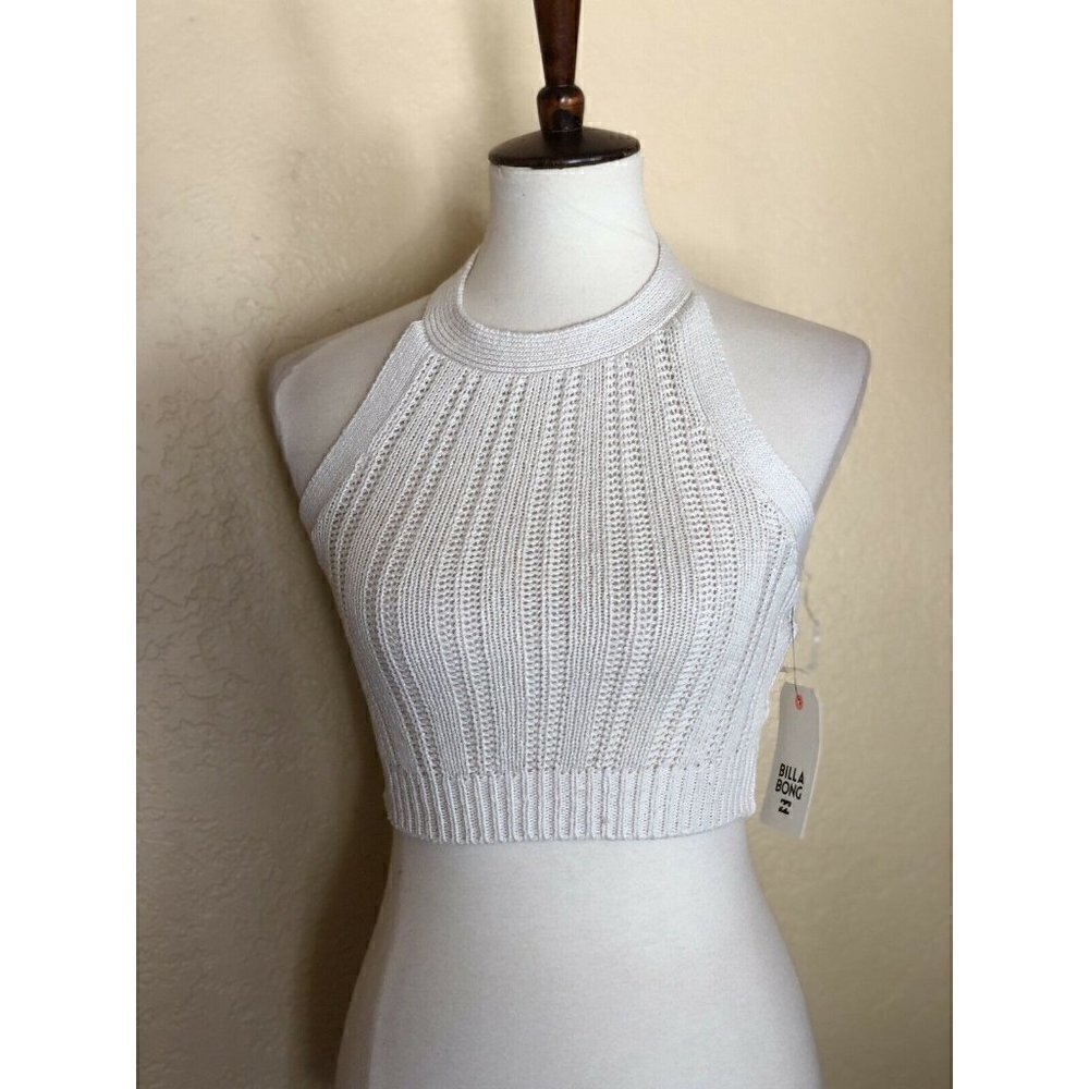 Billabong Womens Ivory Knit Sands Halter Crop Top - Picture 8 of 9